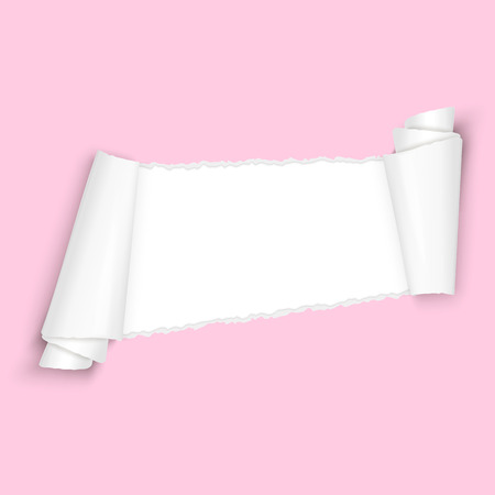 Vector of ripped open paper colored pink