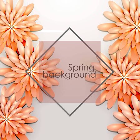 Abstract spring background with flowers vector illustration