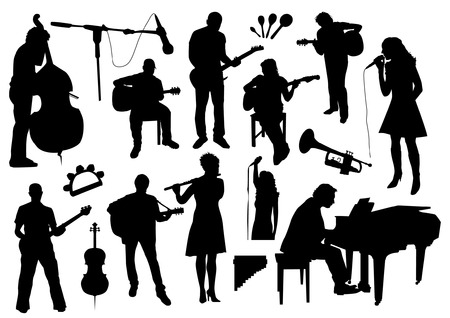 musicians silhouettes royalty free cliparts vectors and stock