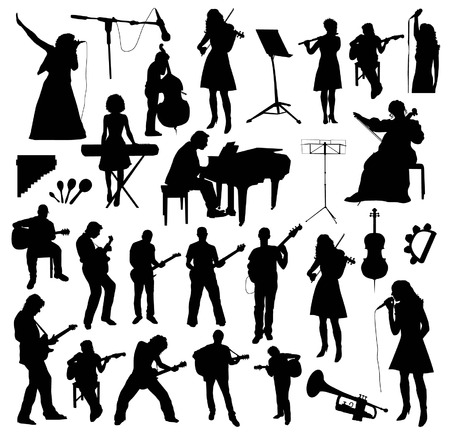 musicians silhouettes royalty free cliparts vectors and stock