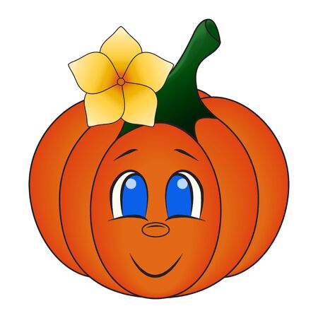 かわいいカボチャのベクター イラストが白い背景で隔離 かわいい漫画のカボチャのスマイリーの顔 のイラスト素材 ベクタ Image かわいいカボチャのベクター イラストが白い背景で隔離 かわいい漫画のカボチャのスマイリーの顔 のイラスト素材 ベクタ Image