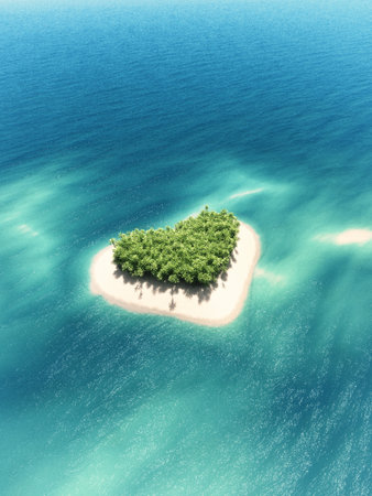 ハートの海と船の通過の中で熱帯の島 これは 3 D レンダリング図です の写真素材 画像素材 Image ハートの海と船の通過の中で熱帯の島 これは 3 D レンダリング図です の写真素材 画像素材 Image