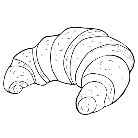 Coloring French Croissant Bun Sweet Vector Illustration Stock Coloring French Croissant Bun Sweet Vector Illustration Stock