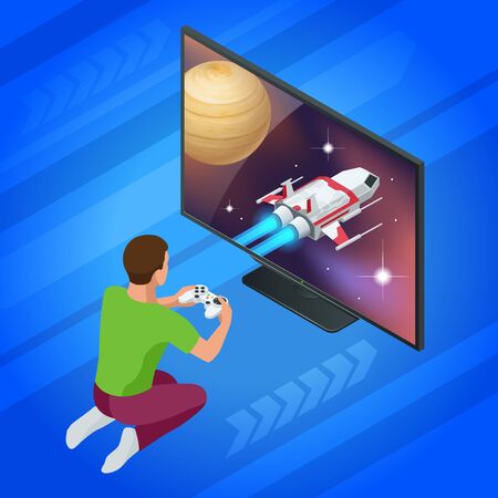 テレビゲームをしている若い女の子 ベクターフラットゲームのイラスト のイラスト素材 ベクタ Image テレビゲームをしている若い女の子 ベクターフラットゲームのイラスト のイラスト素材 ベクタ Image