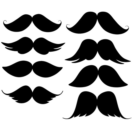 set of hipster mustache