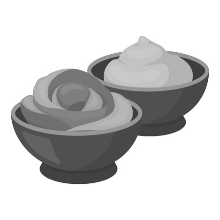 白い背景に分離されたモノクロ スタイルのたこ焼きアイコン 寿司シンボル ベクトル イラスト のイラスト素材 ベクタ Image