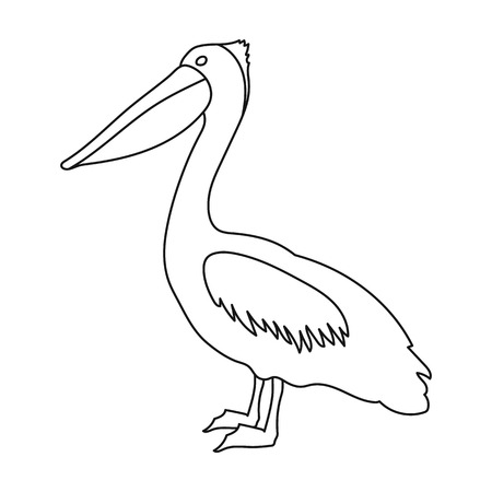 pelican icon in outline style isolated on white background bird