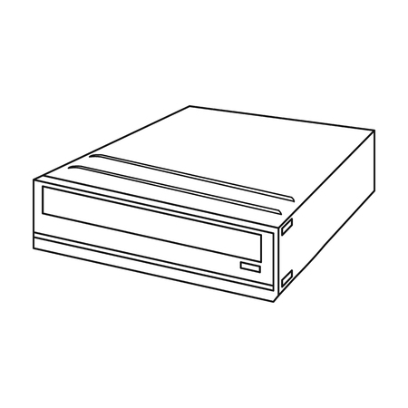 アウトライン スタイルの白い背景で隔離の Cd Rom アイコン パソコン シンボル ベクトル イラスト のイラスト素材 ベクタ Image アウトライン スタイルの白い背景で隔離の Cd Rom アイコン パソコン シンボル ベクトル イラスト のイラスト素材 ベクタ Image