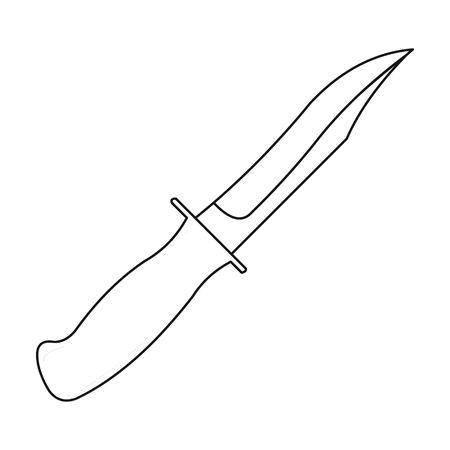 軍のコンバット ナイフのアイコンの概要 大きな本海から単一の武器アイコン 腕を概説します のイラスト素材 ベクタ Image