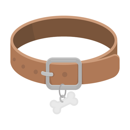 Icono De Collar De Perro En Estilo De Dibujos Animados Aislado Sobre Fondo Blanco. Ilustración Vector Stock De Símbolo De Clínica Veterinaria. Svg, Vectoriales, Clip Art Vectorizado Libre De