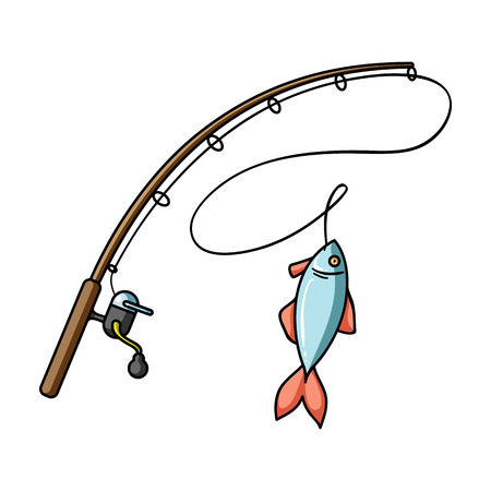 Fishing Rod Isolated Stock Vector Illustration and Royalty Free