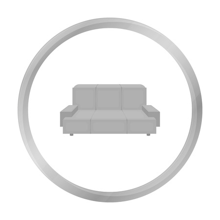 漫画のスタイルの白い背景で隔離の緑のソファのアイコン オフィス家具やインテリアのシンボル ベクトル イラスト のイラスト素材 ベクタ Image