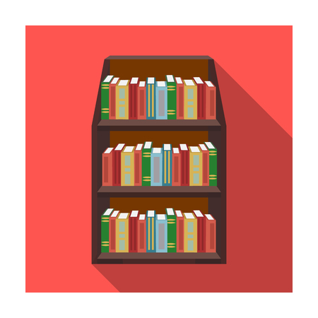 漫画デザインの白い背景で隔離の本棚アイコン 図書館や書店のシンボル株式ベクトル イラスト のイラスト素材 ベクタ Image