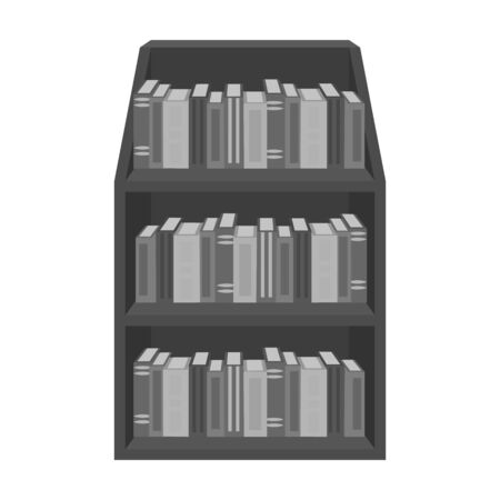 漫画デザインの白い背景で隔離の本棚アイコン 図書館や書店のシンボル株式ベクトル イラスト のイラスト素材 ベクタ Image