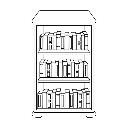 モノクロ スタイル白い背景で隔離の本棚アイコン 図書館や書店のシンボル株式ベクトル イラスト のイラスト素材 ベクタ Image モノクロ スタイル白い背景で隔離の本棚アイコン 図書館や書店のシンボル株式ベクトル イラスト のイラスト素材 ベクタ Image