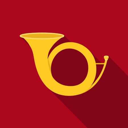 フラット スタイルの白い背景で隔離の狩猟ホルン アイコン 狩猟シンボル株式ベクトル イラスト のイラスト素材 ベクタ Image