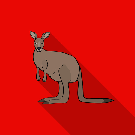 漫画のスタイルの白い背景で隔離のカンガルーのアイコン リアルな動物のシンボル株式ベクトル図です のイラスト素材 ベクタ Image