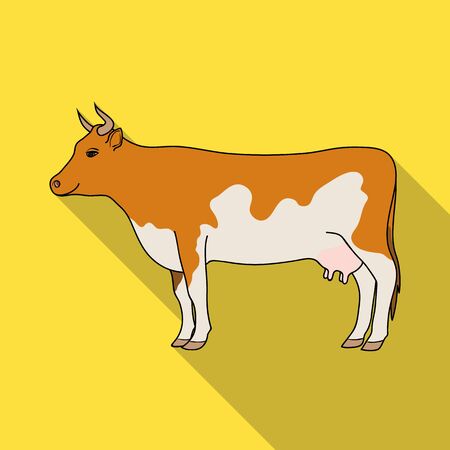 Cow Animals 単一フラット スタイル ベクトル シンボル ストック イラスト Web のアイコン のイラスト素材 ベクタ Image