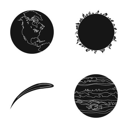 月 太陽系の惑星の金星 Nil の場合 隕石 惑星は モノクロ スタイル ベクトル シンボル ストック イラスト Web のコレクションのアイコンを設定します のイラスト素材 ベクタ Image