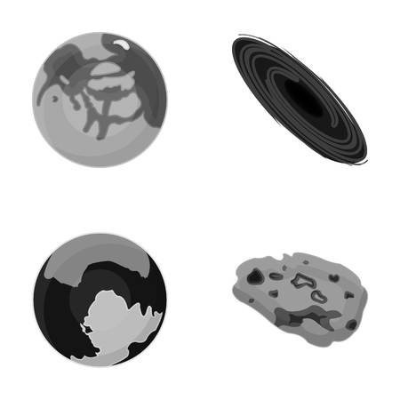 月 太陽系の惑星の金星 Nil の場合 隕石 惑星は モノクロ スタイル ベクトル シンボル ストック イラスト Web のコレクションのアイコンを設定します のイラスト素材 ベクタ Image