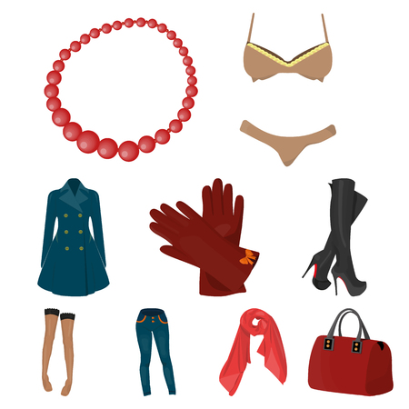 女性の衣類の種類の写真画像 アウターや女性と女の子のための下着 黒スタイル ベクトル シンボル ストック Web イラスト セットのコレクションの女性服アイコン のイラスト素材 ベクタ Image