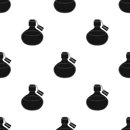 毒はラベルの付いた容器で 漫画スタイルのベクトル シンボル ストック イラスト Web で毒の液体 1 つのアイコン のイラスト素材 ベクタ Image