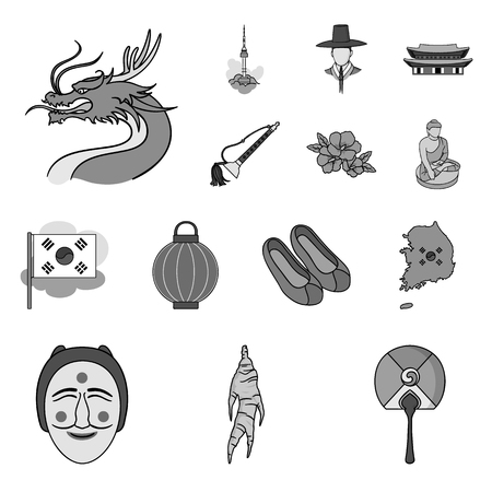 韓国は モノクロ スタイルでアイコンを設定します 韓国ベクトル シンボル株式の大きなコレクション のイラスト素材 ベクタ Image 韓国は モノクロ スタイルでアイコンを設定します 韓国ベクトル シンボル株式の大きなコレクション のイラスト素材 ベクタ Image