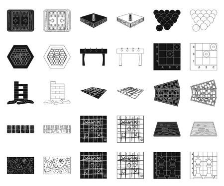 Board game black,outline icons in set collection for design. game and entertainment vector symbol stock web illustration.