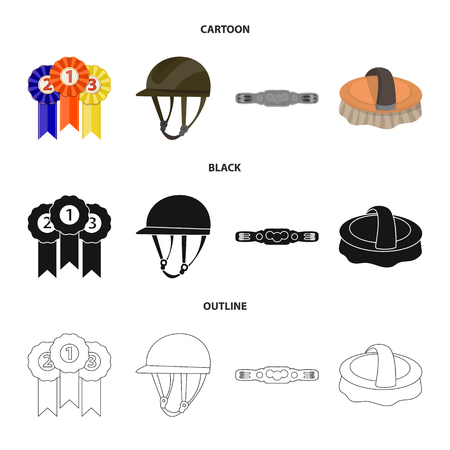 Vector design of equipment and riding sign. set of equipment and competition stock symbol for web. Stock Photo
