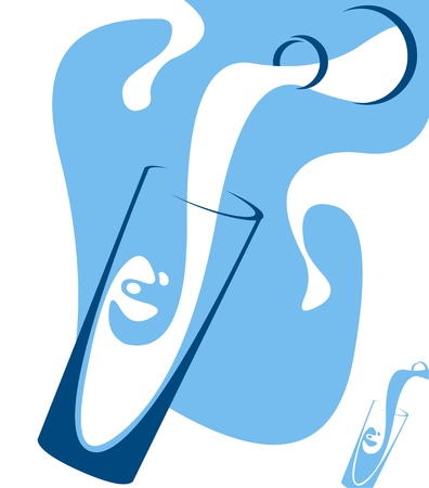 スプラッシュを作成するミルクのガラスを注ぐのイラストのイラスト素材 ベクタ Image