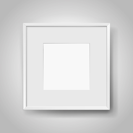 Realistischer Leerer Weisser Rahmen Mit Passepartout Auf Grauem Hintergrund Grenze Fur Ihr Kreatives Projekt Modellprobe Vektordesigngegenstand Lizenzfrei Nutzbare Vektorgrafiken Clip Arts Illustrationen Image