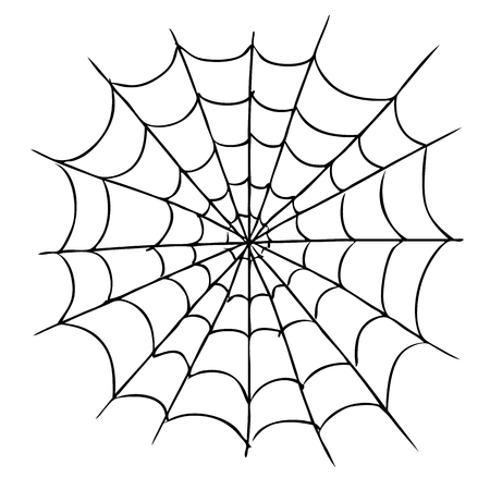 freehand sketch illustration of spider web doodle hand drawn web clipart