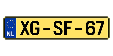 Netherlands car plate. Vehicle registration number - 109879082