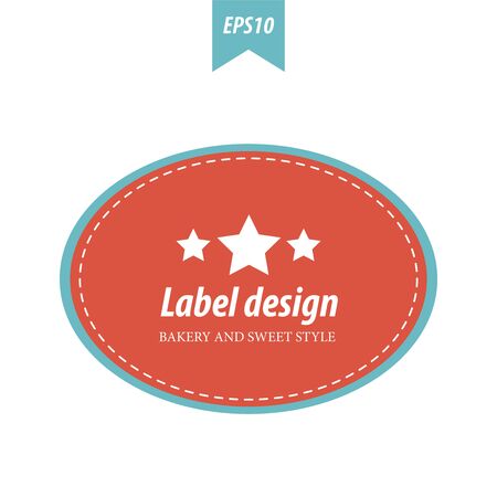 Label red and blue retro color Stock Photo