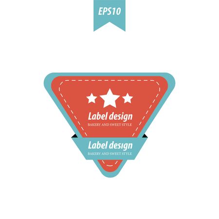 Design triangle label red and blue color