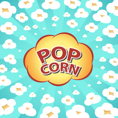 爆発ポップコーンや言葉 ファーストフードのクリップアートのイラスト ロゴやポスターのデザイン要素のベクトル のイラスト素材 ベクタ Image