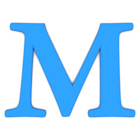 白の背景に青の文字 M の 3 D レンダリングの写真素材・画像素材 Image 
