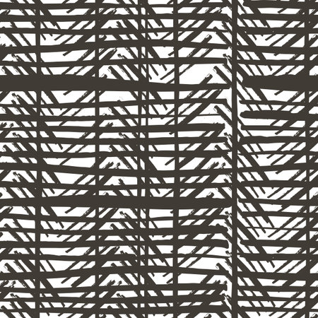 Vector pattern: Hand drawn stripes pattern. Seamless vector design. Hình minh hoạ