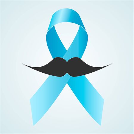 prostate cancer ribbon awareness light blue ribbon with mustache