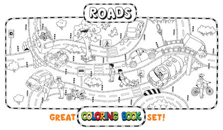 素晴らしい塗り絵や道路 踏切 車 人の画像を着色 のイラスト素材 ベクタ Image 素晴らしい塗り絵や道路 踏切 車 人の画像を着色 のイラスト素材 ベクタ Image