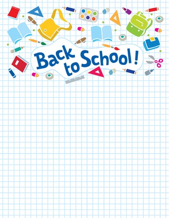 ロゴや文字の教育を学校に戻ってのベクトル イラストやデザイン テンプレートを供給し ラインを落書きのイラスト素材 ベクタ Image