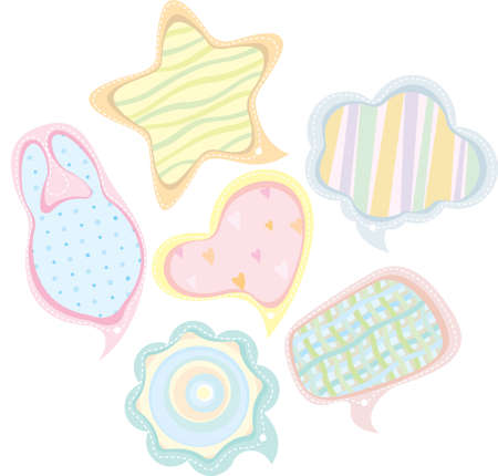 吹き出しイラストかわいい パステル調着色されたパターン デザインの設定 のイラスト素材 ベクタ Image