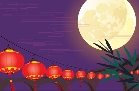 Moonlight lanterns: Full moon và Trung Quốc thiết kế lễ hội đèn lồng Hình minh hoạ