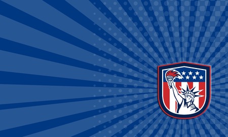 名刺で燃えるようなトーチを握っている自由の女神のイラストをアメリカのスターのシールド内部設定し ストライプのフラグします の写真素材 画像素材 Image 名刺で燃えるようなトーチを握っている自由の女神のイラストをアメリカのスターのシールド内部設定し ストライプのフラグします の写真素材 画像素材 Image