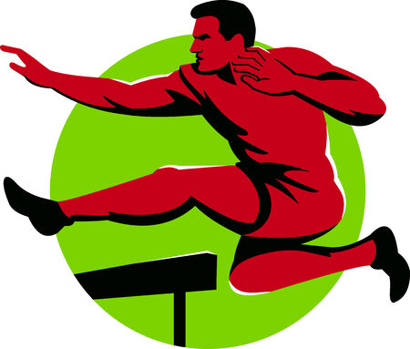 ジャンプのハードル 陸上競技選手のイラスト素材 ベクタ Image