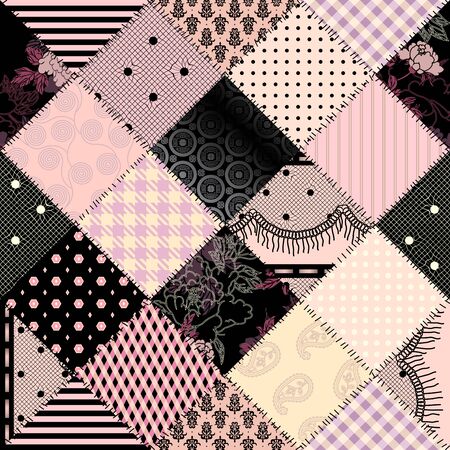 Motif de fond sans couture. motif patchwork textile ligerie. image vectorielle
