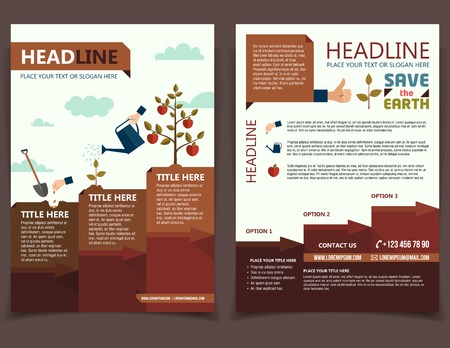 Planting tree design template for broshure cover and flyer
