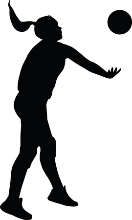 バレーボール男子選手のシルエットのイラスト素材 ベクタ Image