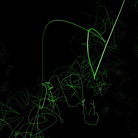 green abstract frizzy line ray on black background wallpaper stock
