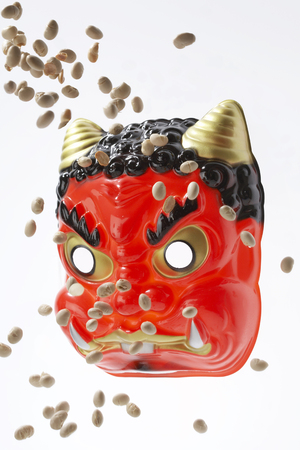 Setsubun Bean Maki And Devil Mask Stock Photo Picture And Royalty